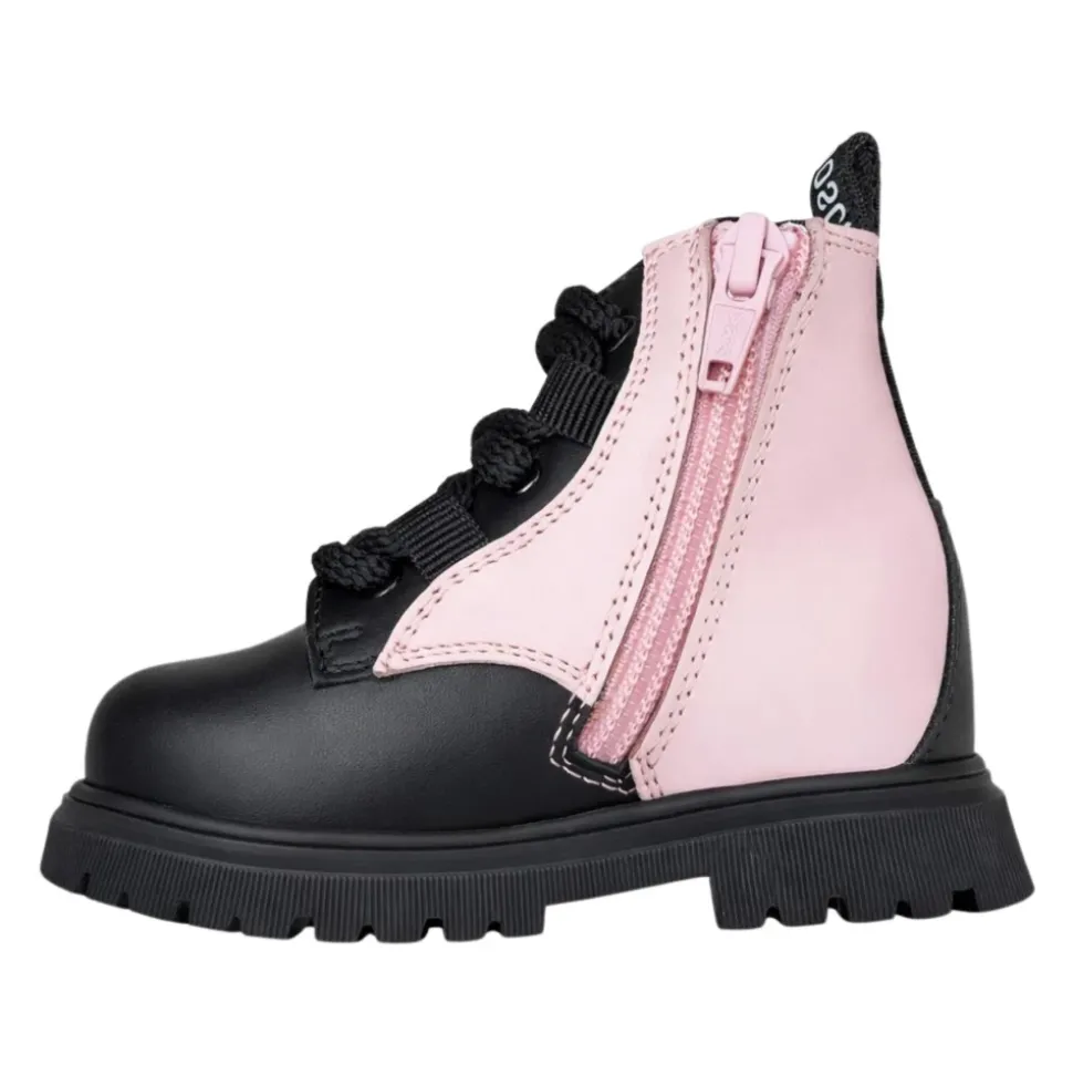 Teddy-patch Lace-up Boots