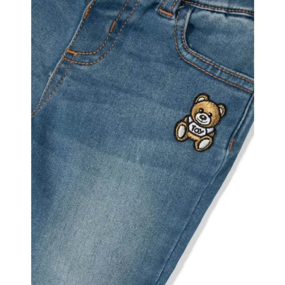 Teddy Patch Stretch Denim Bukser