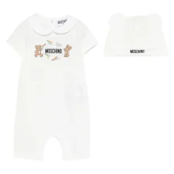 Teddy Print Onesie og Hatt Sett