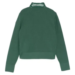 Tricolor Padded Cotton Zip-Up Cardigan