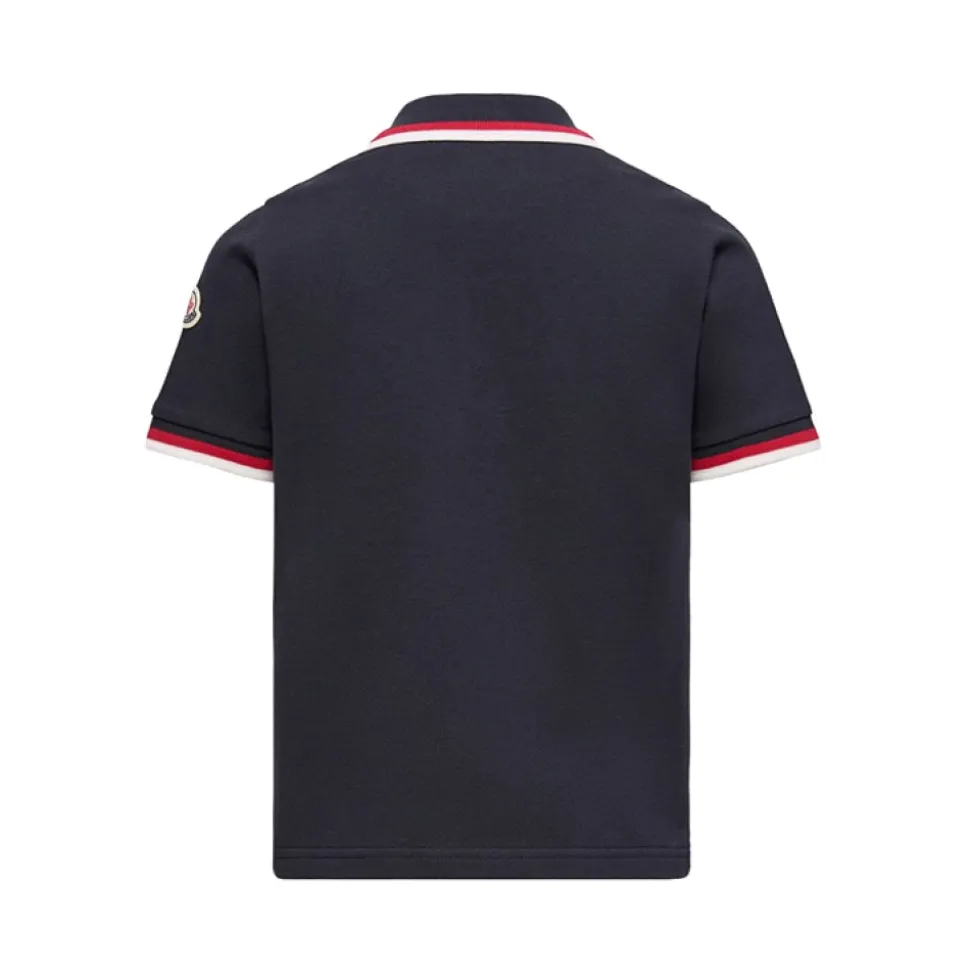 Tricolour Trim Cotton Piquet Polo