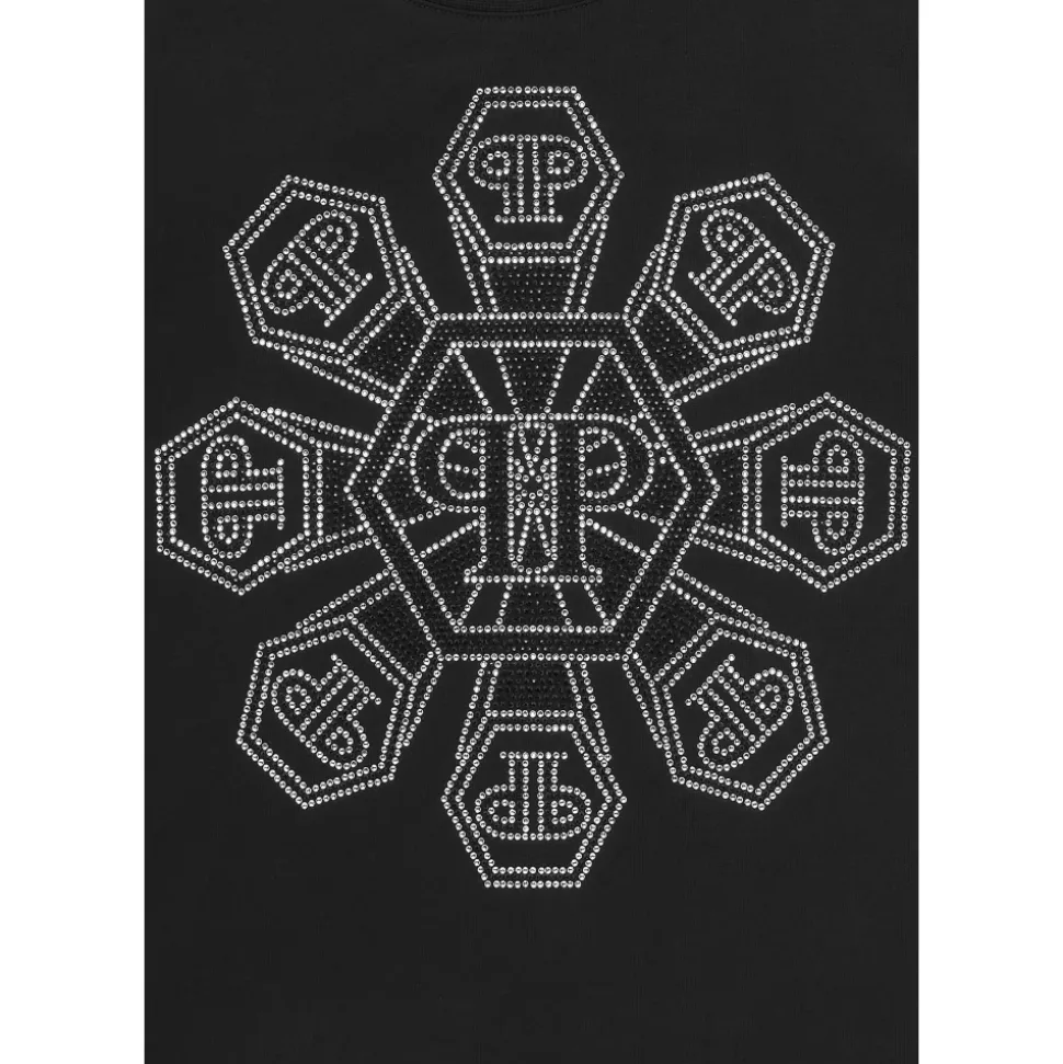 T-shirt Rund Hals SS Strass Monogram