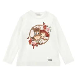 T-skjorte Cowgirl med Blomster og Paljetter