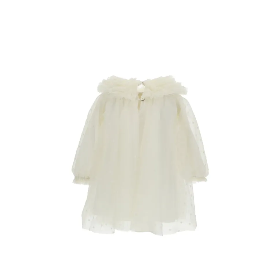 Tulle Polka-dot kjole med logo-charm