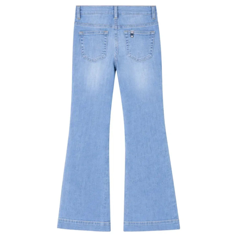 Utsvingte jeans med rhinestones