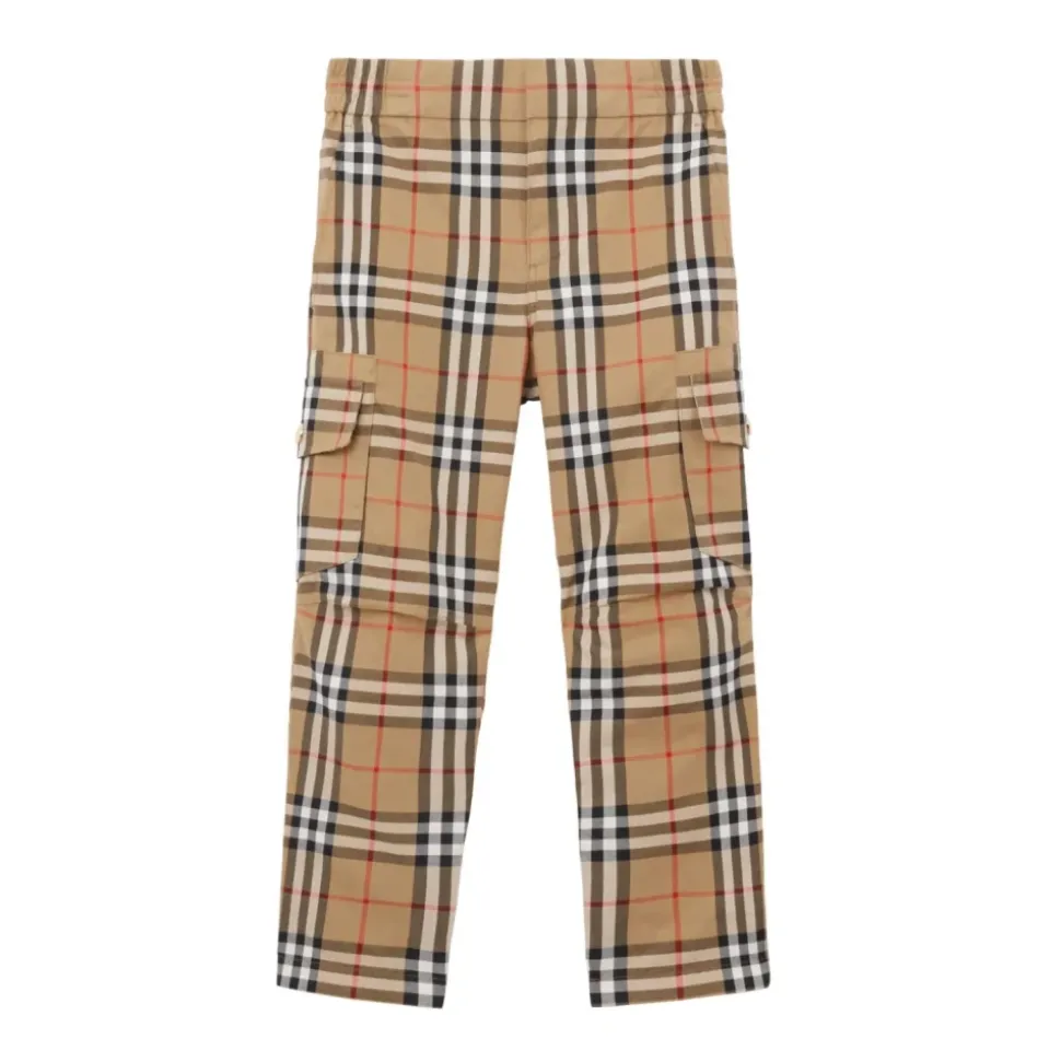 Vintage Check Barnebukser Beige